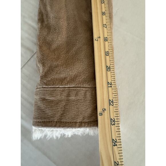 WILSON’S LEATHER Women’s M Beige Suede Faux Shearling Penny Lane Jacket - Picture 11 of 14